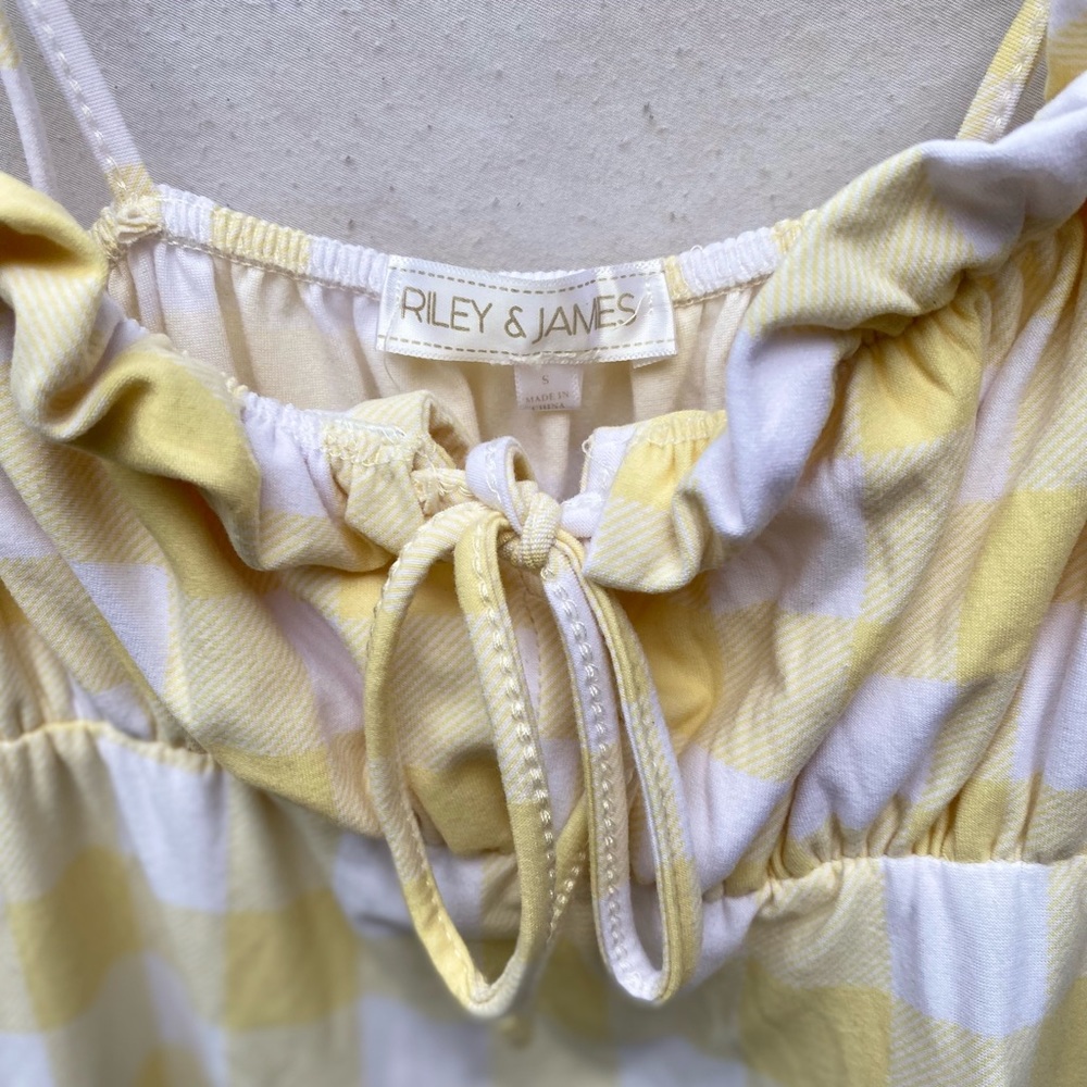 NWT Yellow and white mini dress size small with adjustable bust - Picture 4 of 5